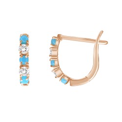 K18 Diamond & Turquoise Earrings