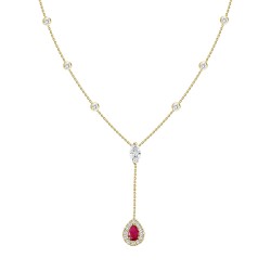 K18 Diamond & Ruby Necklace